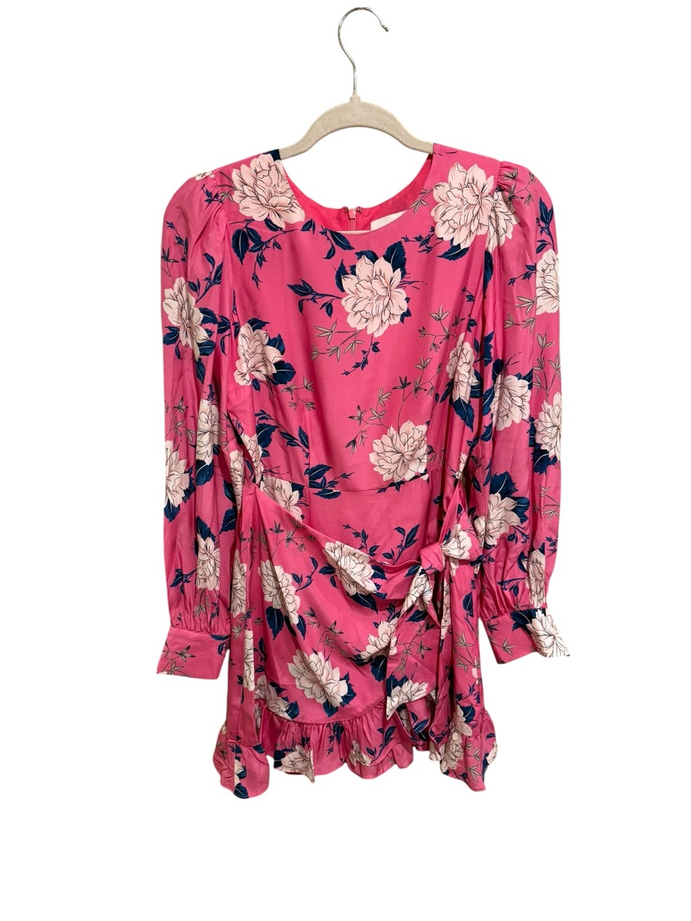 Yumi Kim (Anthropologie) Daphne 100% Silk Pink Floral Ruffle Dress - Size 2